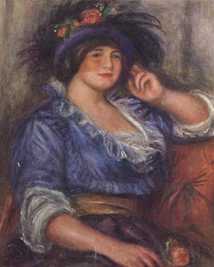 Pierre Renoir Young Girl with a Rose (Mme Colonna Romano) Norge oil painting art